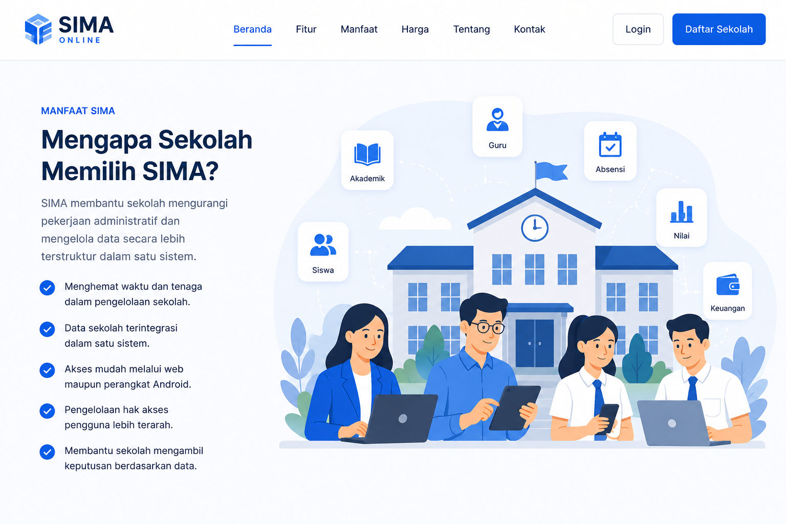 Manfaat SIMA untuk sekolah